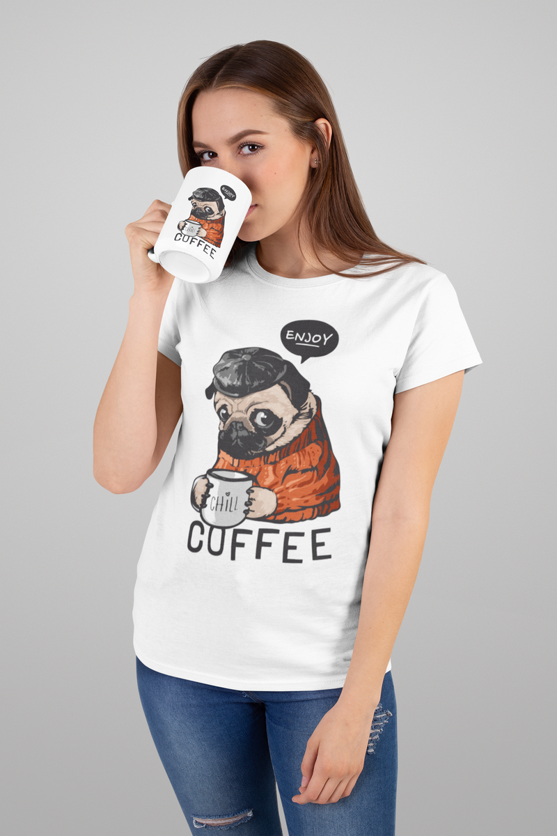 ENJOY COFFEE - Mops - Ladies Shirt - WALiFY
