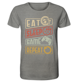 eat sleep game repeat  - Organic Shirt (meliert) - WALiFY