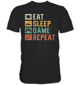 eat sleep game repeat - retro  - Premium Shirt - WALiFY