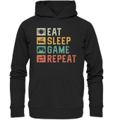 eat sleep game repeat - retro  - Premium Unisex Hoodie - WALiFY