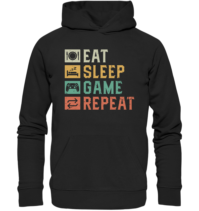 eat sleep game repeat - retro  - Premium Unisex Hoodie - WALiFY